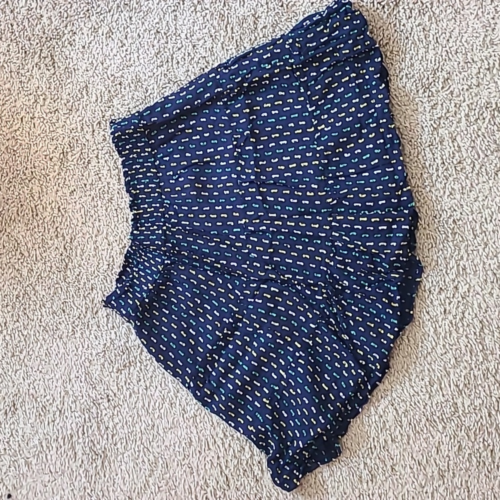 LOFT Navy Blue Rayon Mini Skirt PXXS